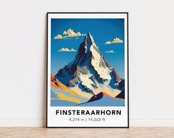 Finsteraarhorn print poster - Designed in Germany, printed in 32 countries world wide for fast global shipping!