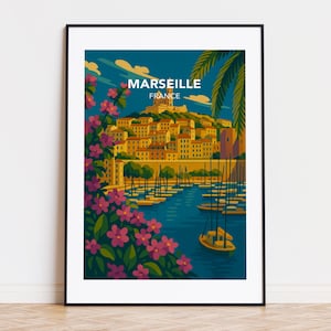 Marseille poster, marseille print, marseille illustration, marseille art