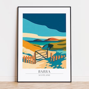 Barra poster, Barra print, Barra illustration art, SCOTLAND poster