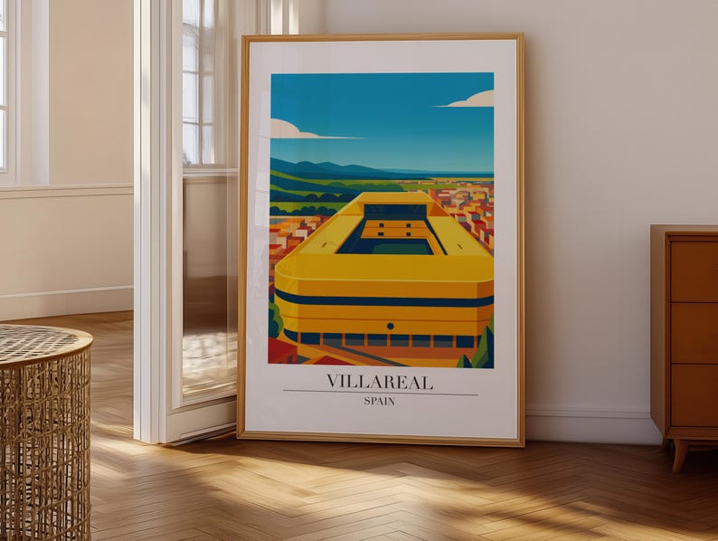 Impresión de Villareal: Póster de viaje moderno estilo Villareal imagen 7