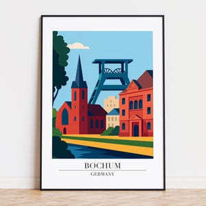 Bochum poster, Bochum print, Bochum illustration art, GERMANY poster