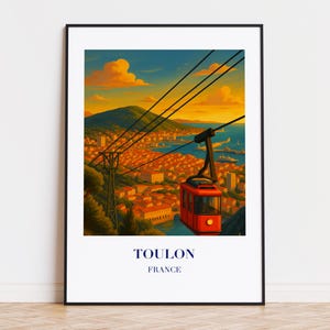 Toulon poster, Toulon print, Toulon illustration, Toulon art, Toulon France poster