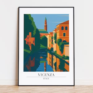 Vicenza poster, Vicenza print, Vicenza illustration, Vicenza art, Vicenza Italy