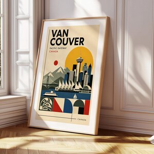 Vancouver Canada print : Bauhaus Style Travel Poster Vancouver poster image 6