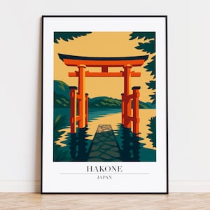 Hakone poster, Hakone print, Hakone illustration, Hakone art, Hakone Japan poster