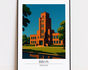 Bron print : Modern Travel Poster Style Bron poster