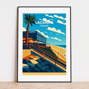 Lacanau-Plakat, Lacanau-Druck, Lacanau-Illustration, Lacanau-Kunst, Lacanau-Frankreich-Plakat