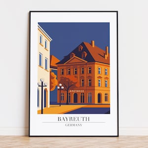 Bayreuth poster, Bayreuth print, Bayreuth illustration art, GERMANY poster