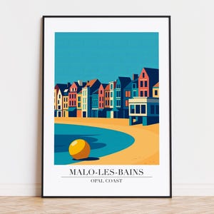 Malo-les-Bains poster, Malo-les-Bains print, Malo-les-Bains illustration, Malo-les-Bains art, Malo-les-Bains France poster