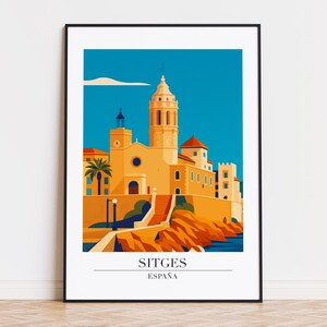 Sitges poster, Sitges print, Sitges illustration, Sitges art, Sitges Spain poster