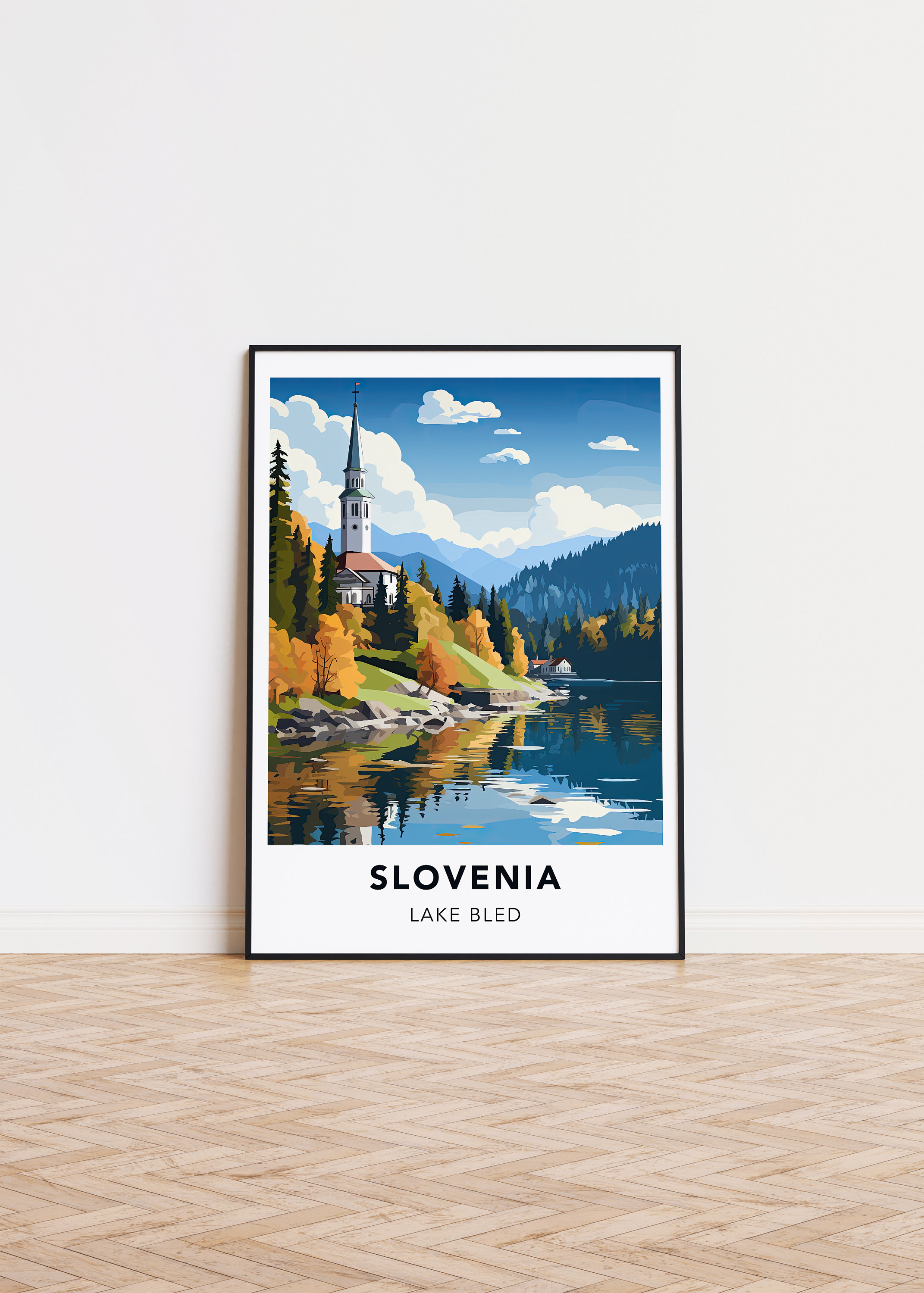 Poster Poster Slowenien Slowenien Bleder Wandkunst, Slowenien See Druck Reise