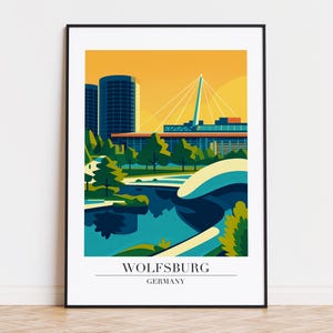Wolfsburg Poster, Wolfsburg Print, Wolfsburg Illustrationskunst, DEUTSCHLAND Plakat