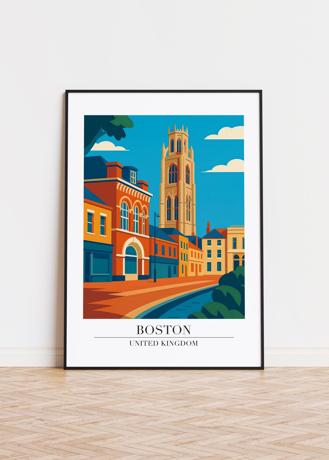 Boston Poster, Boston Print, Boston Illustration Art, UNITED KINGDOM ...