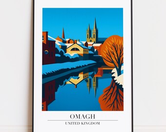 Omagh print : Modern Travel Poster Style Omagh poster