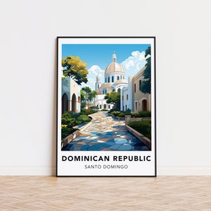 Dominican Republic poster Santo Domingo print Dominican Republic travel print wall art, Dominican Republic travel poster