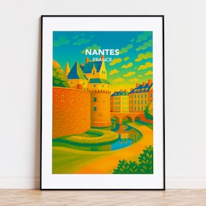 Nantes poster, nantes print, nantes illustration, nantes art