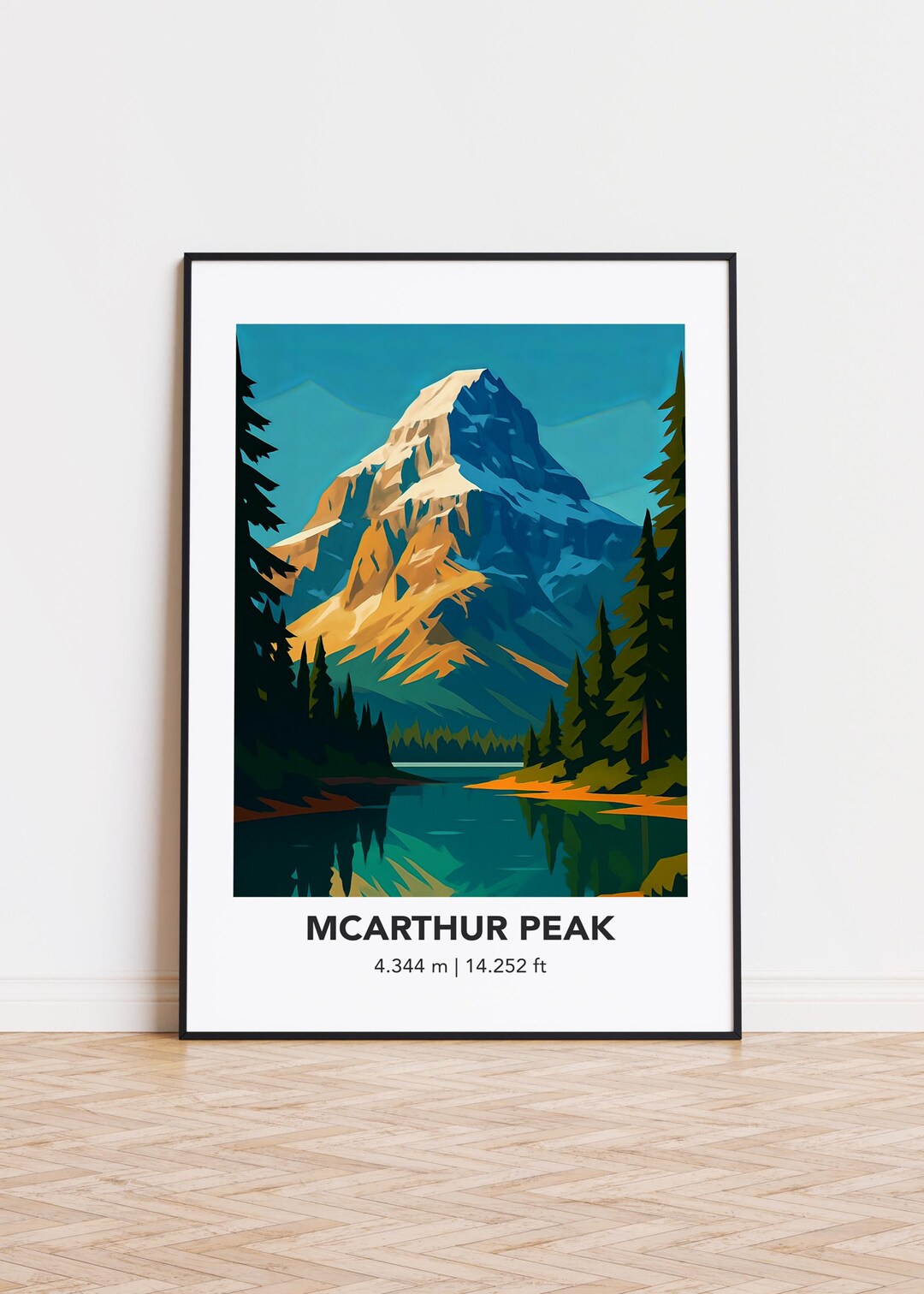Mcarthur Peak Illustration Art Print: Mountain Poster - Etsy
