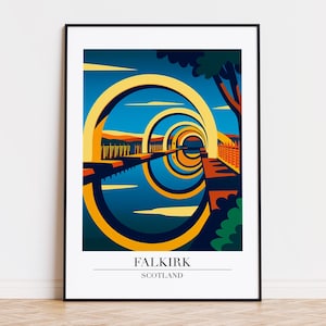 Falkirk poster, Falkirk print, Falkirk illustration, Falkirk art, Scotland poster