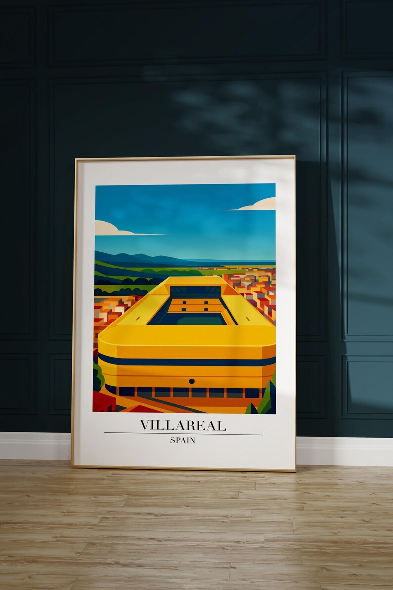 Impresión de Villareal: Póster de viaje moderno estilo Villareal imagen 4