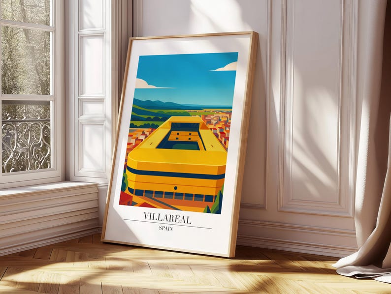 Impresión de Villareal: Póster de viaje moderno estilo Villareal imagen 5