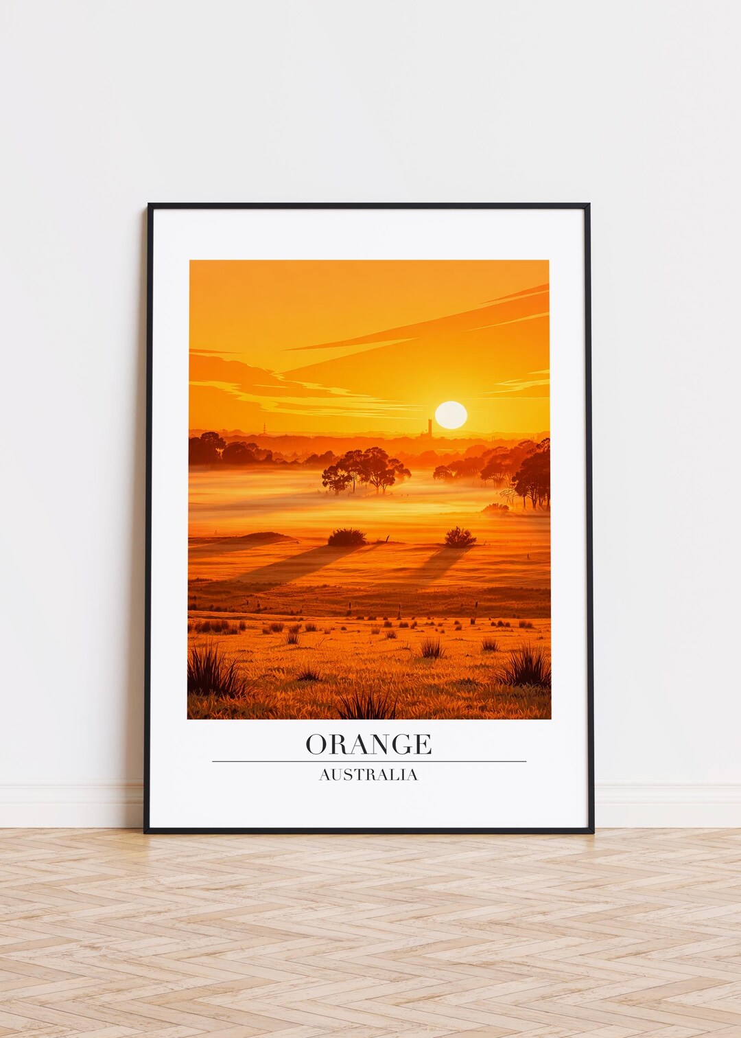 Orange Print : Modern Travel Poster Style Orange Poster Australia Art ...
