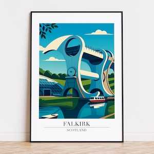 Falkirk poster, Falkirk print, Falkirk illustration, Falkirk art, Scotland poster