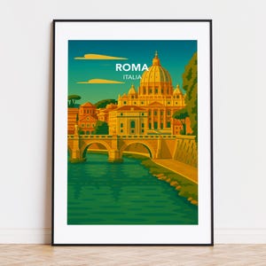 Roma poster, Roma print, Roma illustration, Roma art, Roma Italy