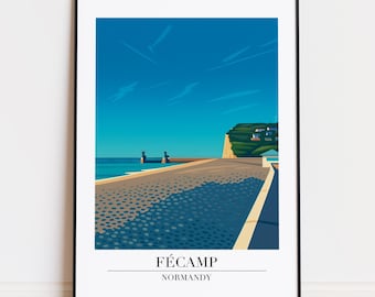 Fécamp France ポスター: モダントラベルイラスト