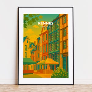 Affiche rennes, impression rennes, illustration rennes, art rennes