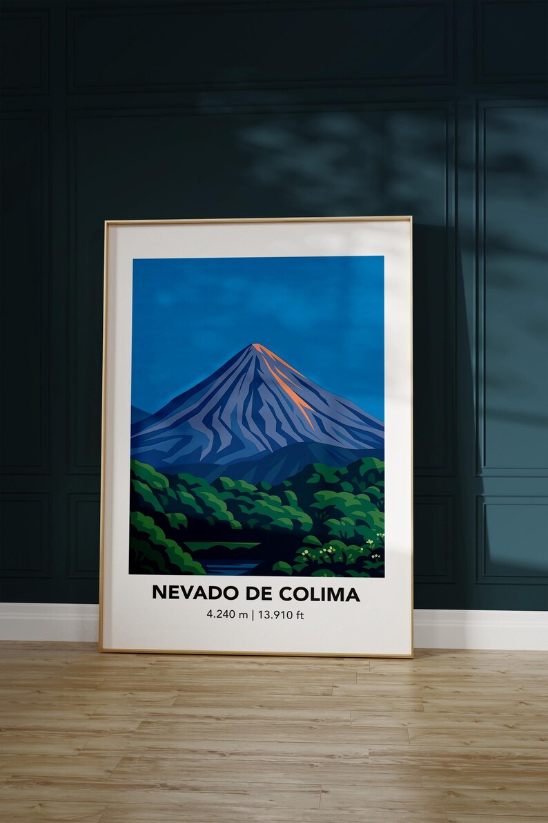 Nevado De Colima Poster: Mountain Illustration Art Print - Etsy