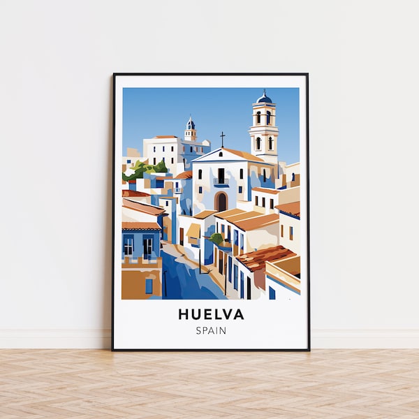 Huelva poster Spain print Huelva travel print wall art, Spain travel poster