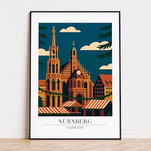 Nürnberg poster, Nürnberg print, Nürnberg illustration art, GERMANY poster