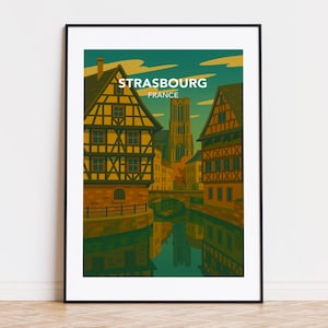 Strasbourg poster, strasbourg print, strasbourg illustration, strasbourg art