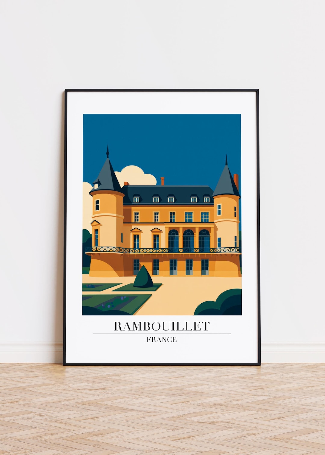 Rambouillet Print : Modern Travel Poster Style Rambouillet Poster - Etsy