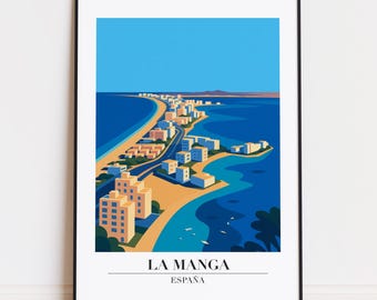Póster de La Manga, España: Impresión artística de viajes moderna
