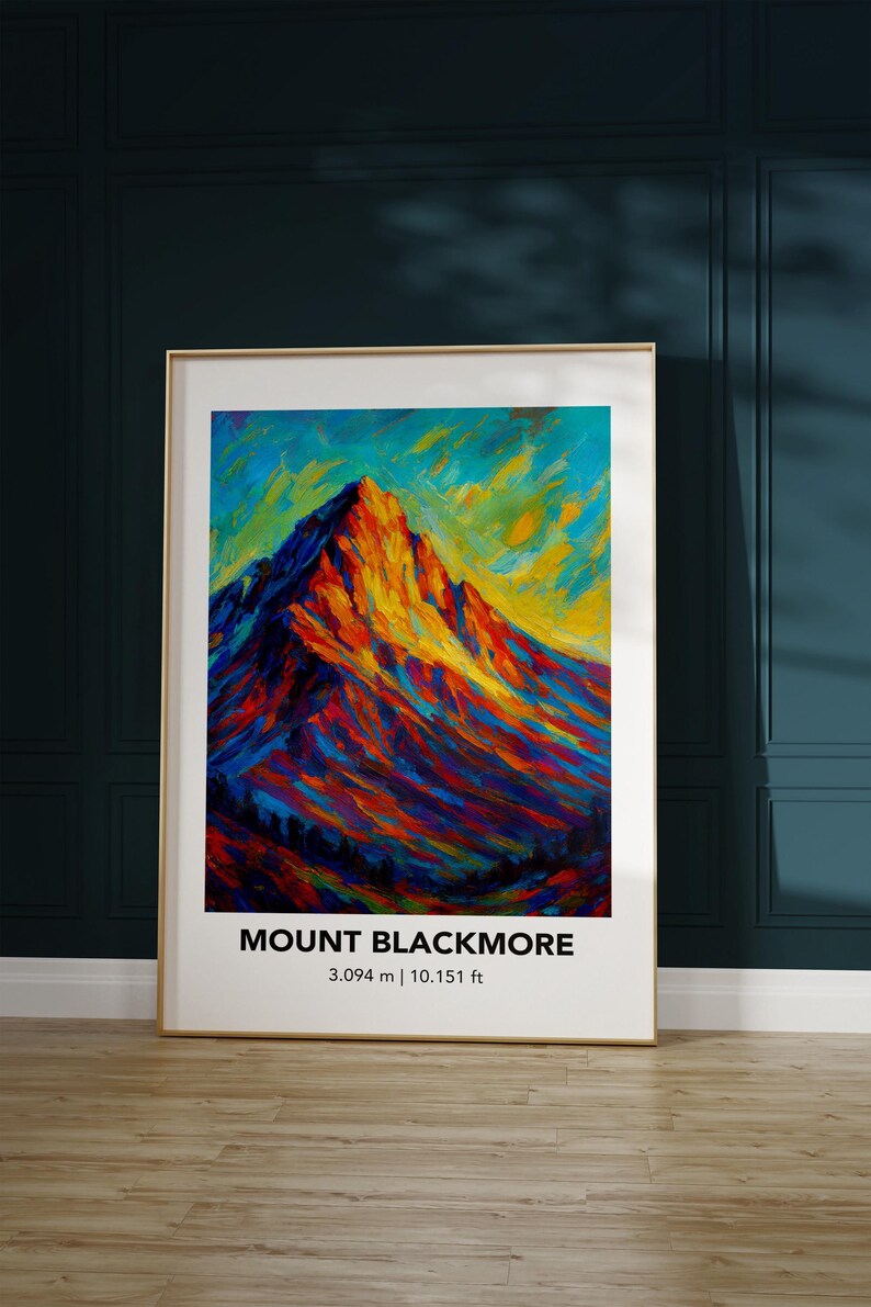 Mount Blackmore Poster: Modern Oil Painting Style Mountain Art Print - Etsy
