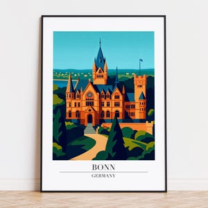 Bonn poster, Bonn print, Bonn illustration art, GERMANY poster