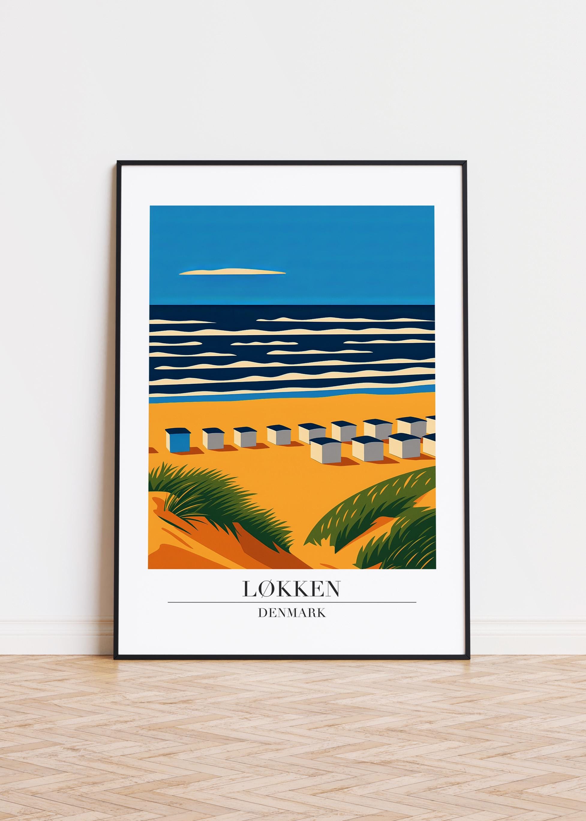 Løkken Denmark Poster: Modern Scandinavian Illustration - Etsy