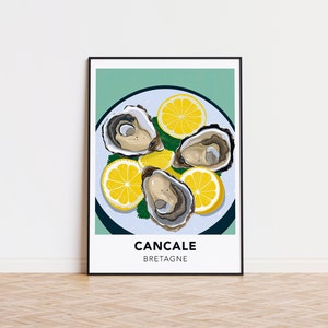 Cancale poster Bretagne print Cancale travel print wall art, Bretagne travel poster