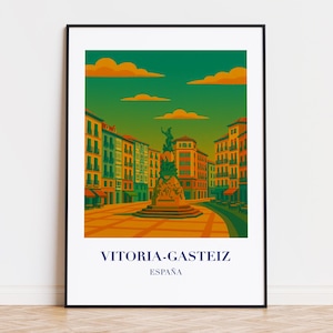 Vitoria-Gasteiz poster, Vitoria-Gasteiz print, Vitoria-Gasteiz illustration, Vitoria-Gasteiz art, Vitoria-Gasteiz Spain poster