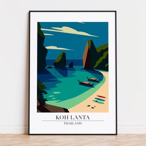 Koh Lanta poster, Koh Lanta print, Koh Lanta illustration, Koh Lanta art, Koh Lanta
