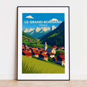 Le Grand-Bornand poster, Le Grand-Bornand print, Le Grand-Bornand illustration, Le Grand-Bornand art, Le Grand-Bornand France poster