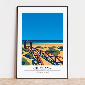 Chiclana poster, Chiclana print, Chiclana illustration art,Costa de la Luz poster