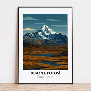 モンブランポスター：山のイラスト、自然アートプリント - Etsy 日本