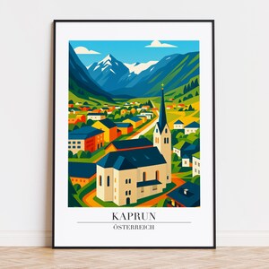 Kaprun Austria Poster: Modern Travel Art Print