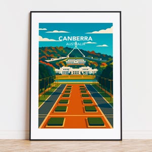 Canberra poster, Canberra print, Canberra illustration, Canberra art, Canberra Australia poster