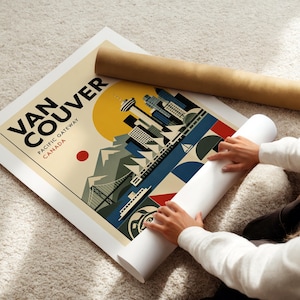 Vancouver Canada print : Bauhaus Style Travel Poster Vancouver poster image 2