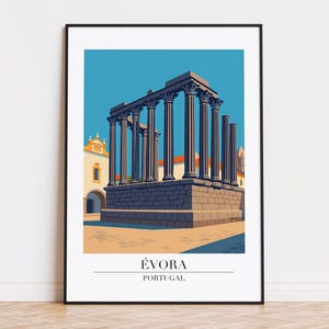 Évora poster, Évora print, Évora illustration, Évora art, Évora Spain poster
