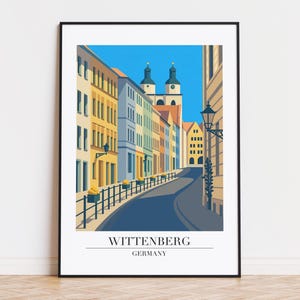 Wittenberg poster, Wittenberg print, Wittenberg illustration art, GERMANY poster