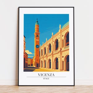Vicenza poster, Vicenza print, Vicenza illustration, Vicenza art, Vicenza Italy